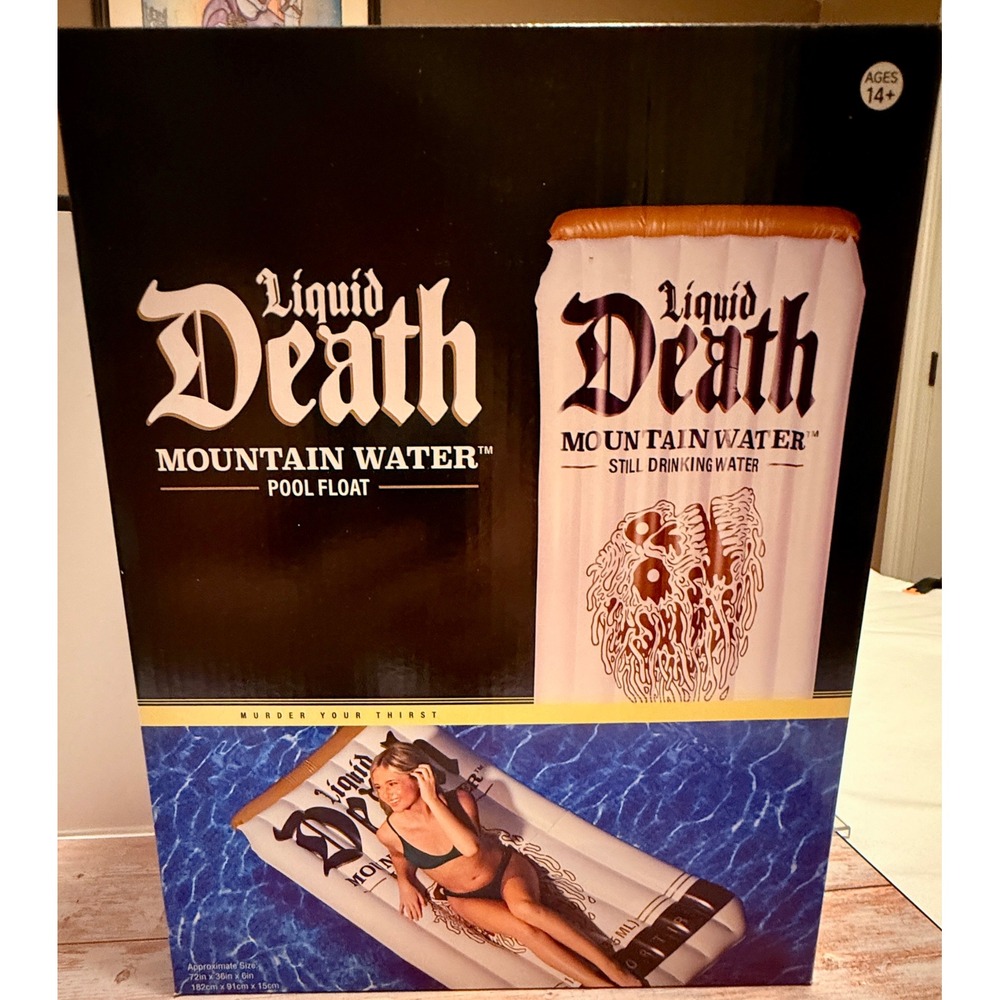 Liquid Death Pool Float Unisex OS White New Mountain Water Can Inflatable Raft